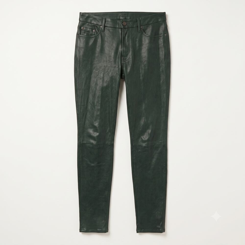 7 For All Mankind Womens 32 Edgy Biker‎ Vixen Crackle Faux Leather Skinny Pants